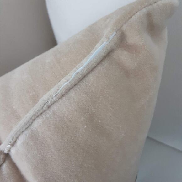 Primitives by Kathy GATHER Embroidered Creme Velvet 12x12 Square Throw Pillow - Picture 6 of 7